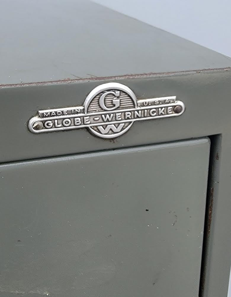 Globe-wernicke Green/grey vertical file cabinet