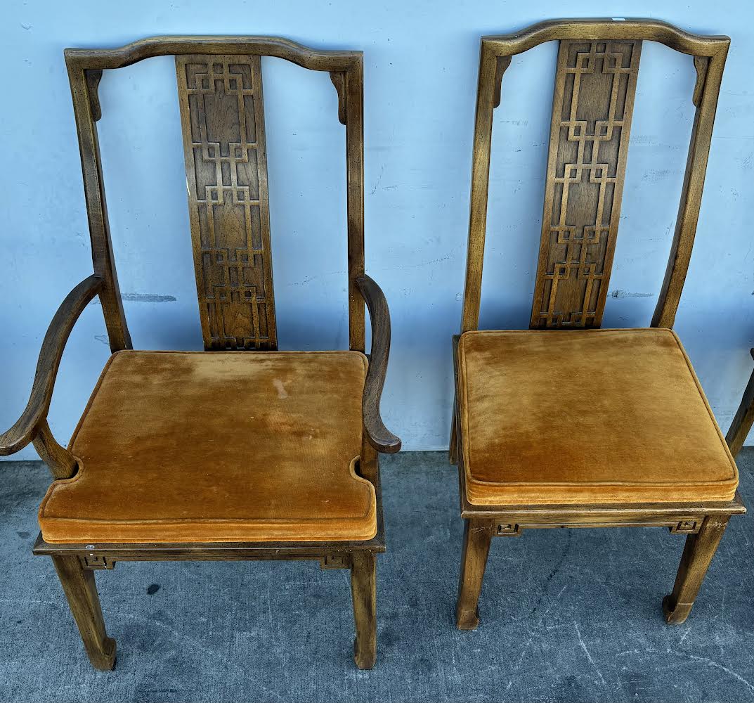 6 Vintage Asian Century Chin Hua Chinoiserie Raymond Sobota Dining Chairs