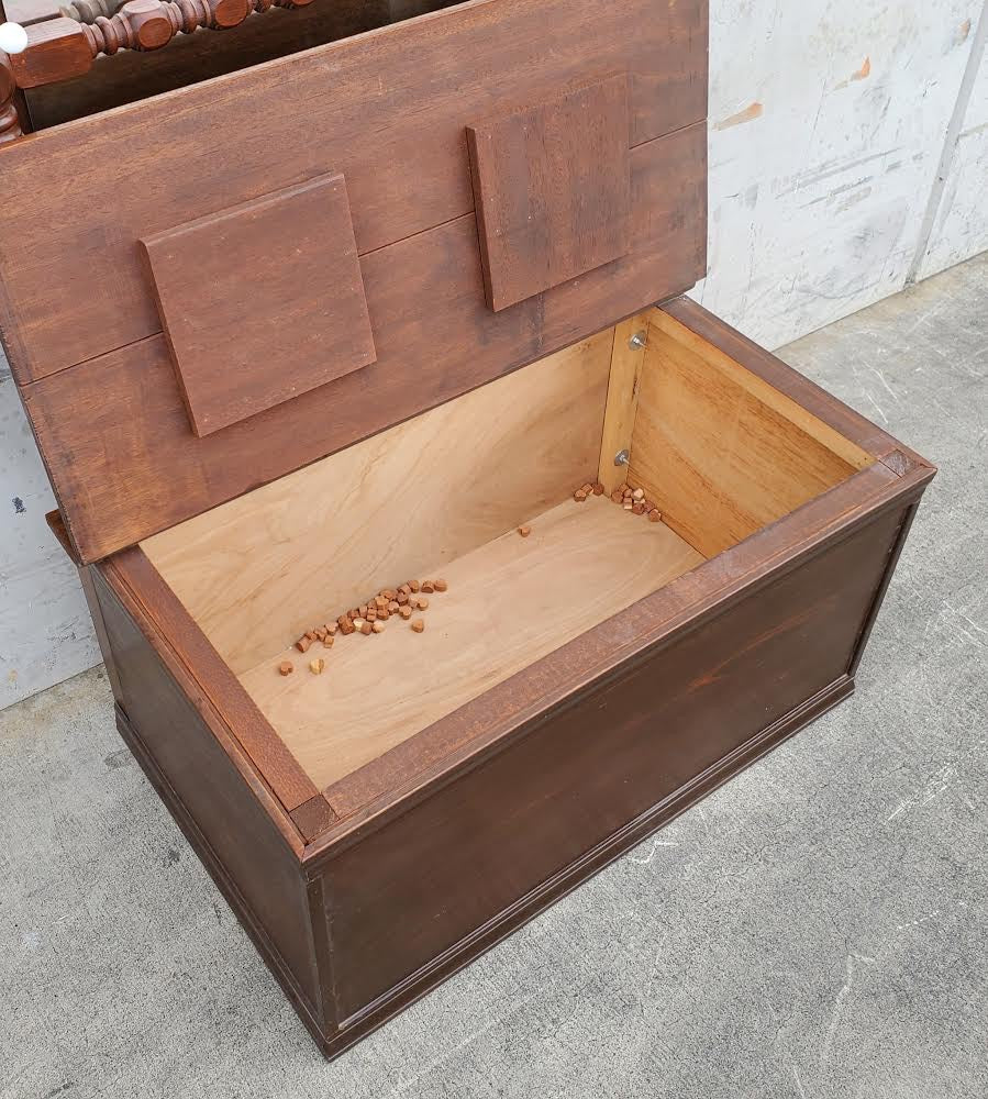 antique/vintage hall bench with storage and mirror