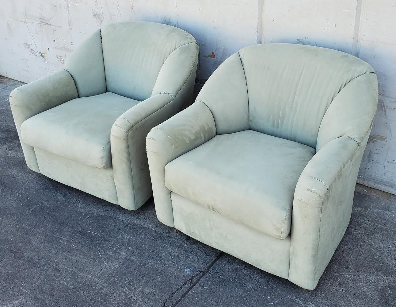 green (2) armchairs