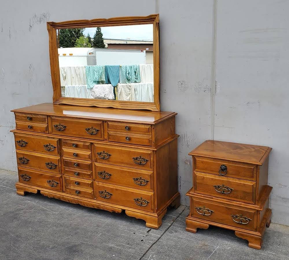 Meredith dresser with mirror and nightstand/bedside table