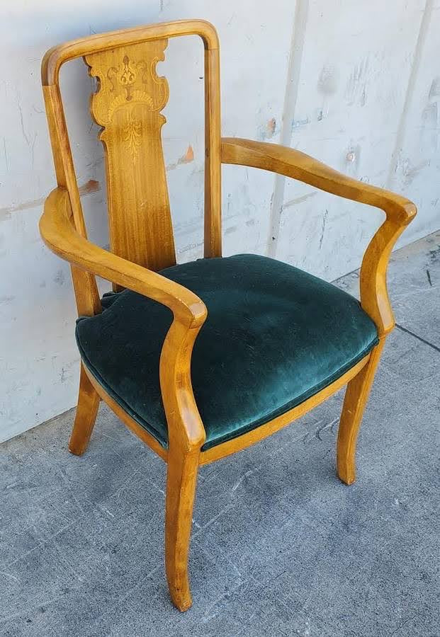 Green cushion armchair antique/vintage