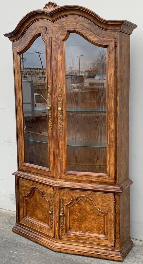 China hutch curved top display cabinet