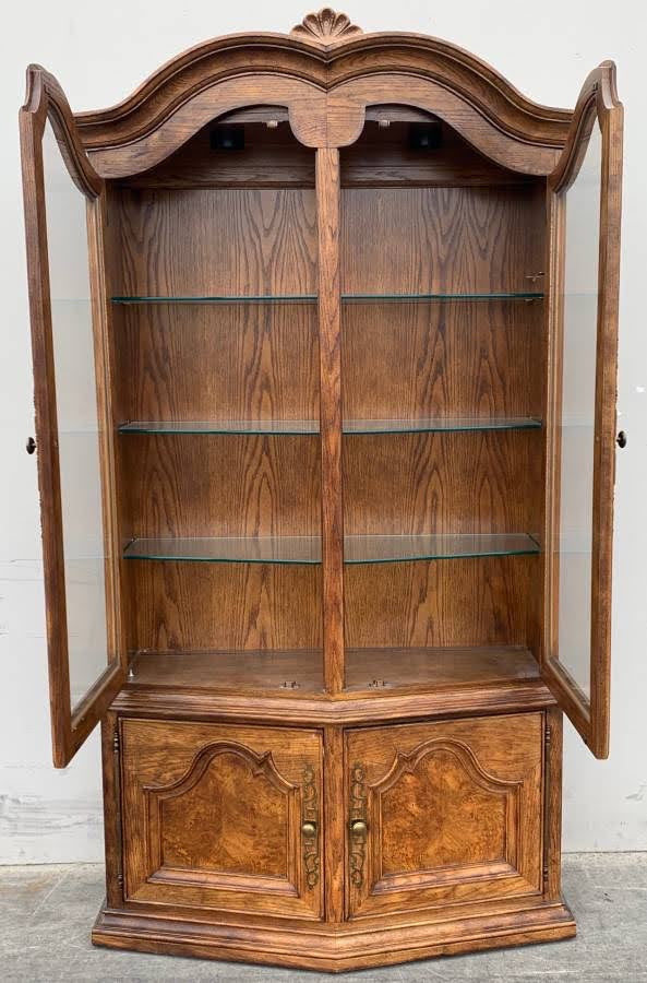 China hutch curved top display cabinet