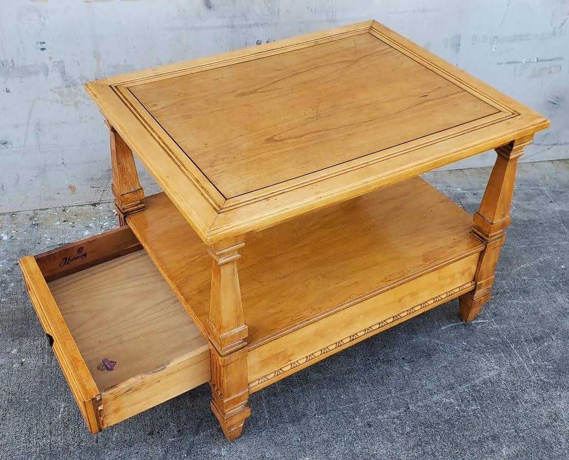 Hammary light wood end/side table with drawer