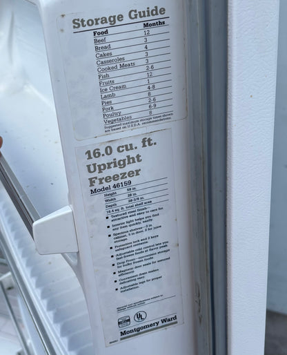 Montgomery ward signature 2000 upright freezer