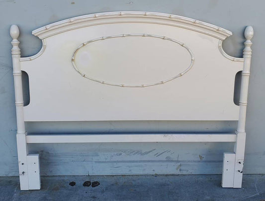 White headboard faux bamboo accent detailing vintage