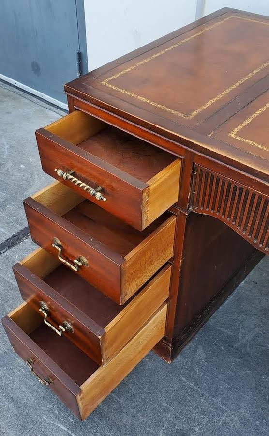Pedestal/executive office desk dark wood