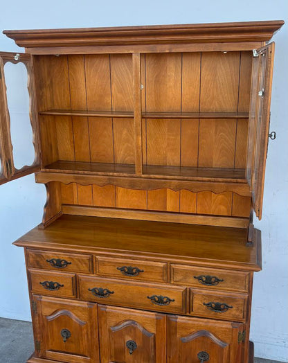 Vintage Maple Dining Hutch china cabinet