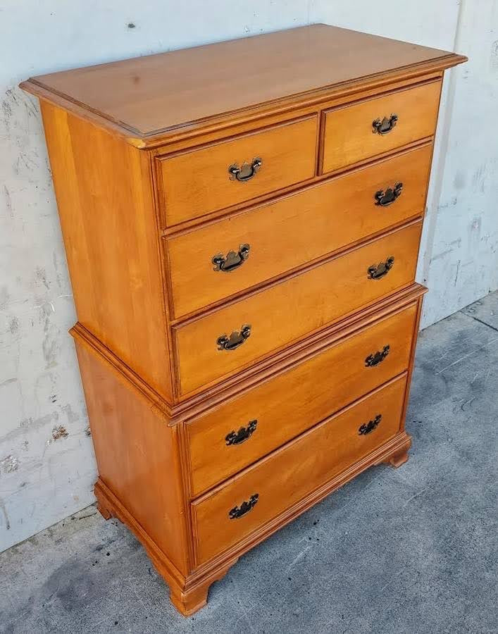 Highboy dresser/chest of drawers maple
