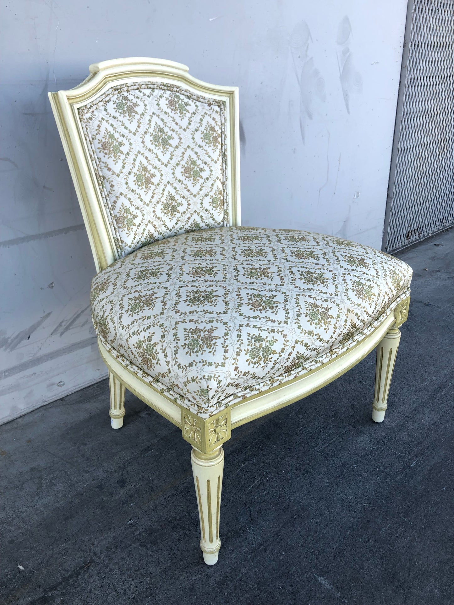 Louis french style side chair cream/beige/white