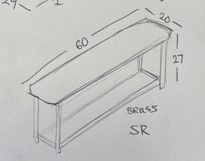 Vintage Mastercraft Style Brass & Glass Sofa Table
