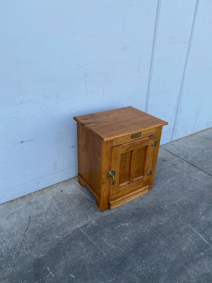 White clad cabinet nightstand/end/side table ice box