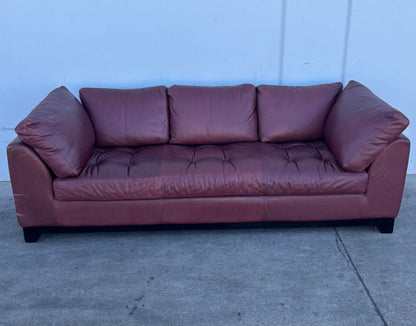 Red/ burgundy sofa / couch leather style