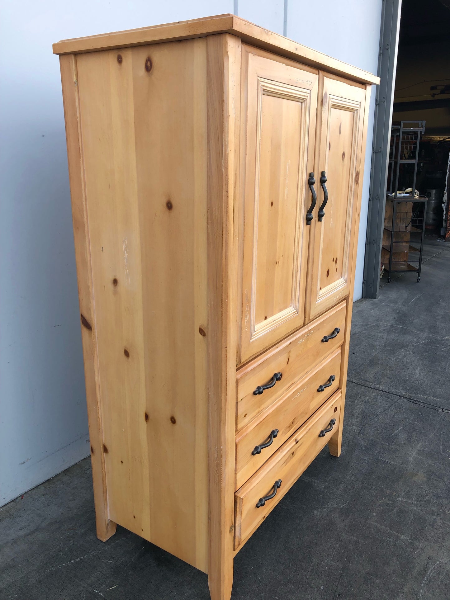Boyd light wood/ blonde armoire/ wardrobe cabinet