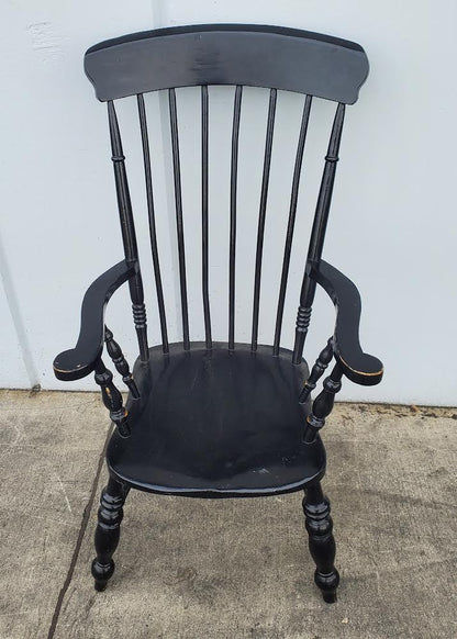 black fan back windsor style armchair