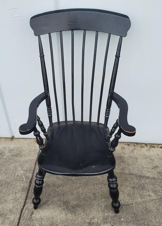 black fan back windsor style armchair