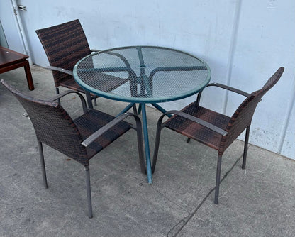 Outdoor Metal Table with 3 Chairs