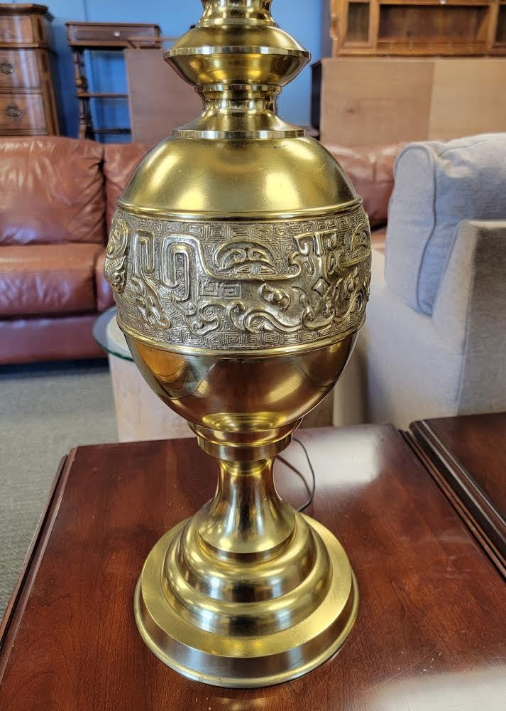 antique/ vintage brass/ gold Japanese style lamps (2)