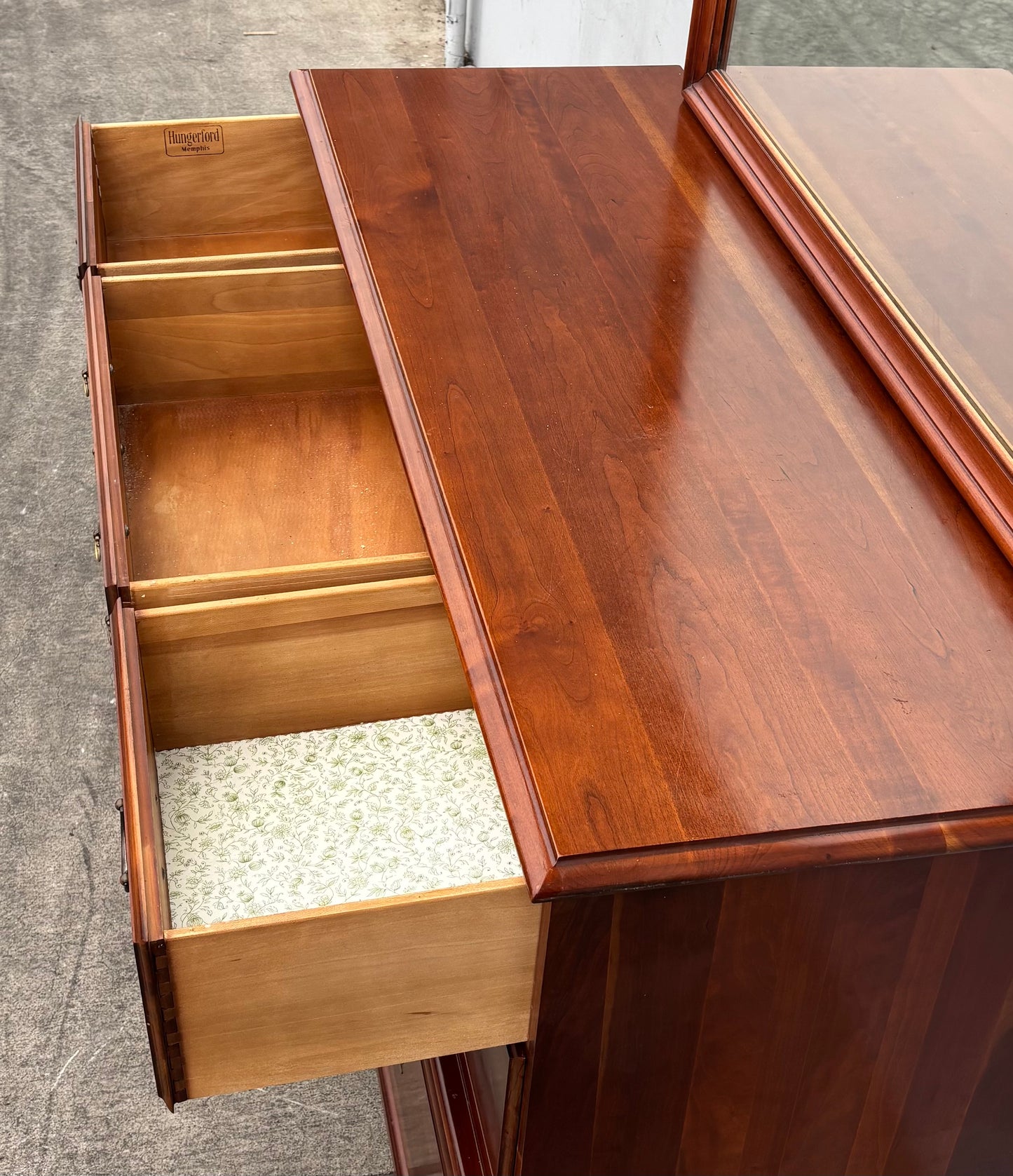 Hungerford dresser with mirror/ chest of drawers cherry