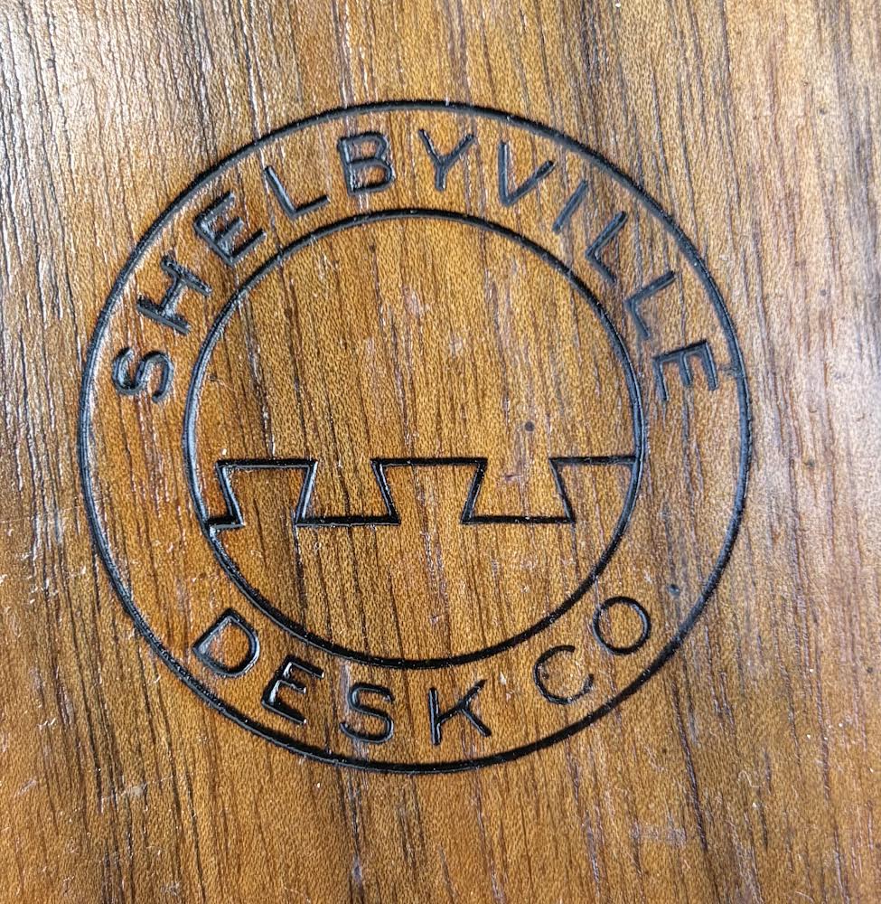 Shelbyville Desk Co. Walnut Vintage Executive Desk