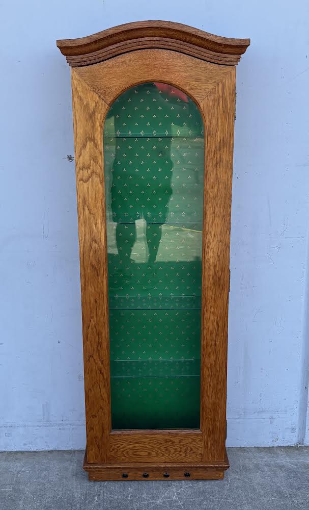 Antique Oak Display Cabinet Curio