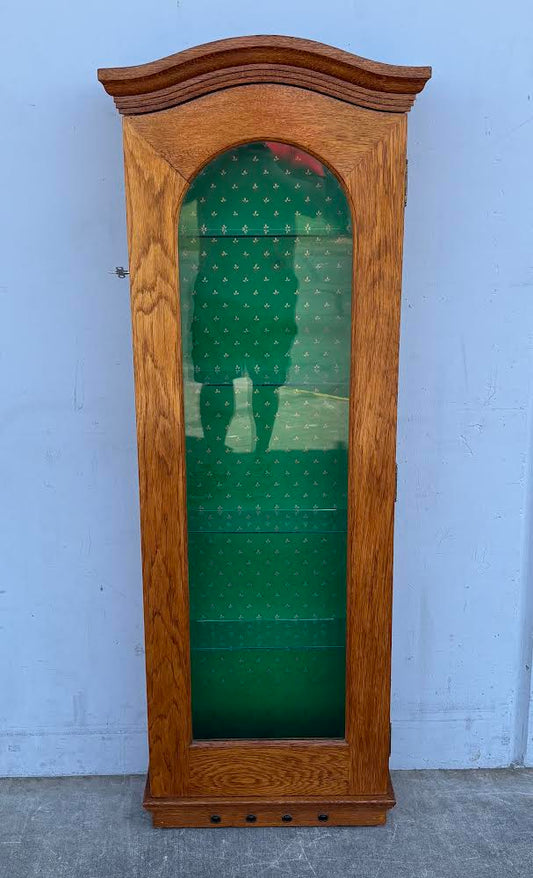 Antique Oak Display Cabinet Curio