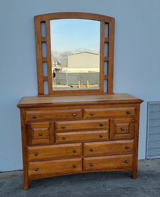 tradewins dresser with mirror lightwood