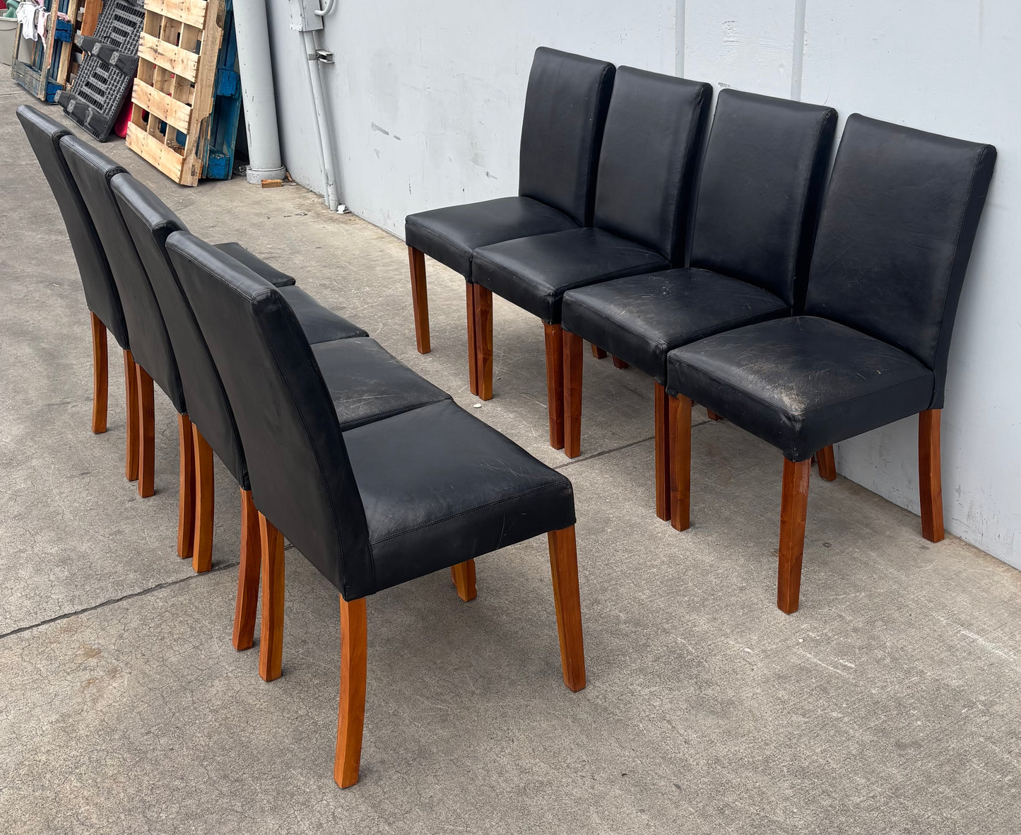 Black dining side chairs (8)