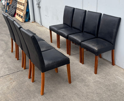 Black dining side chairs (8)