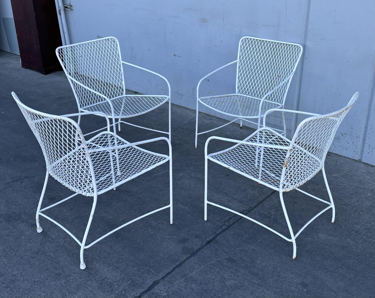 Mid-Century Wrought Iron set of 4 Chairs