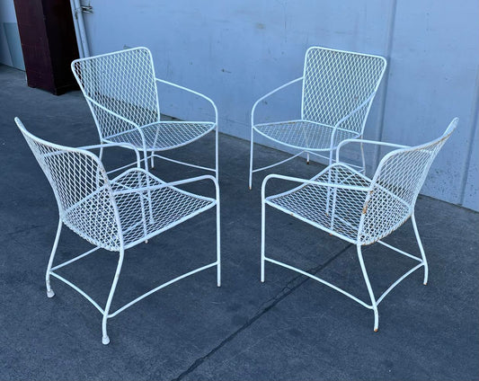 Mid-Century Wrought Iron set of 4 Chairs