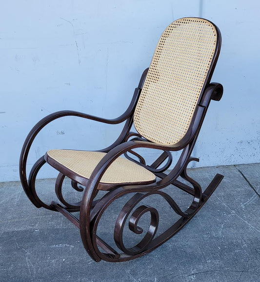 Wicker rocking chair bentwood and cane vintage thonet style