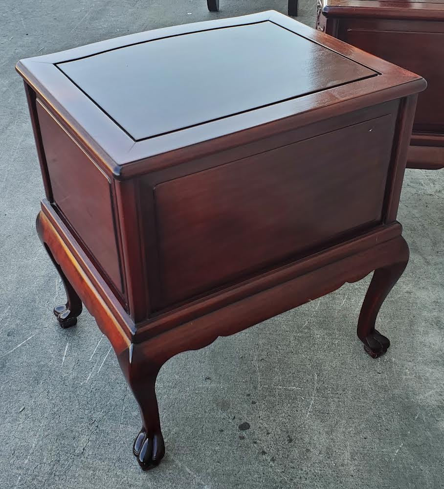 Nightstands/end/side tables (2) mahogany/cherry two dovetail style drawers