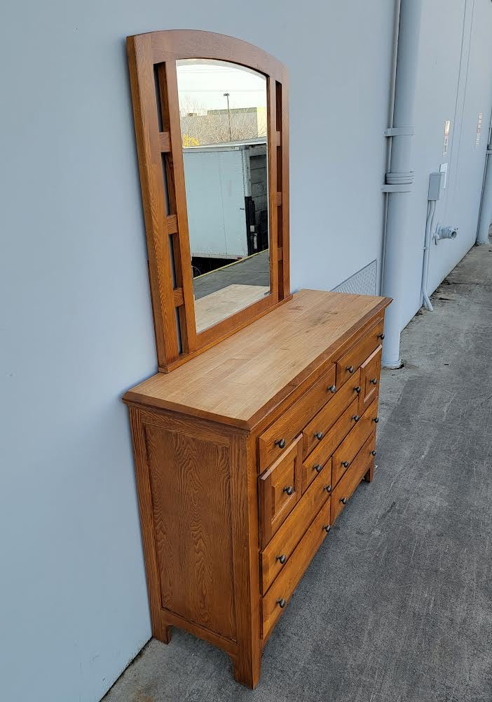 tradewins dresser with mirror lightwood