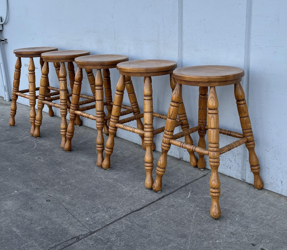 5 Vintage Rustic Amish Barstools Farmstyle Towne square