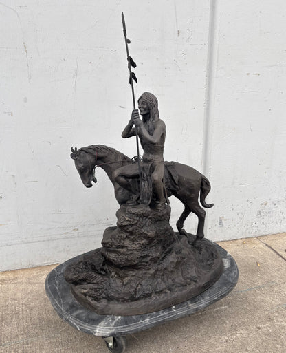 bronze statue After Marshall Mitchell: old coon foot and young brave