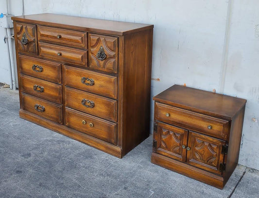 Dresser/tallboy and nightstand set