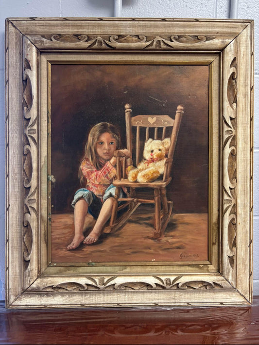 Vintage Framed “Little Girl” Art
