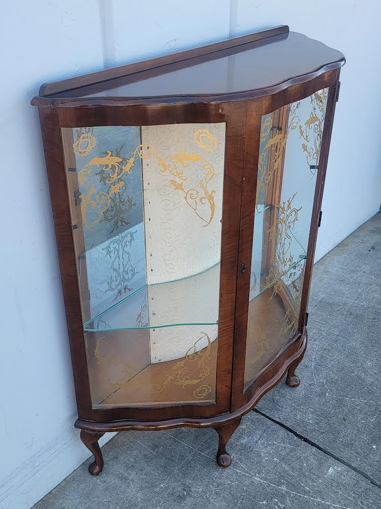 Harris & rose furniture curio display cabinet antique/vintage