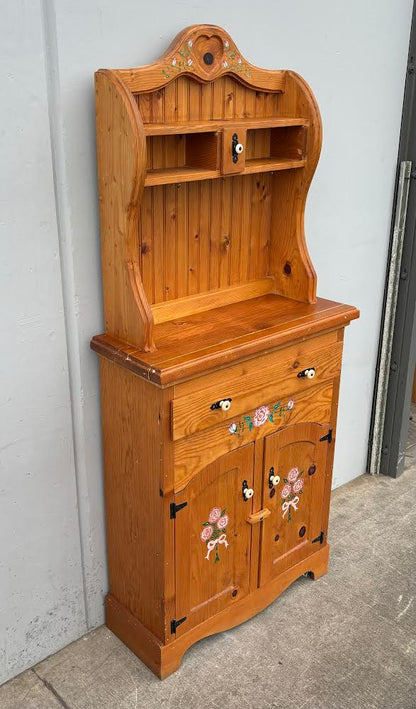 Antique Wood Cupboard Display Cabinet