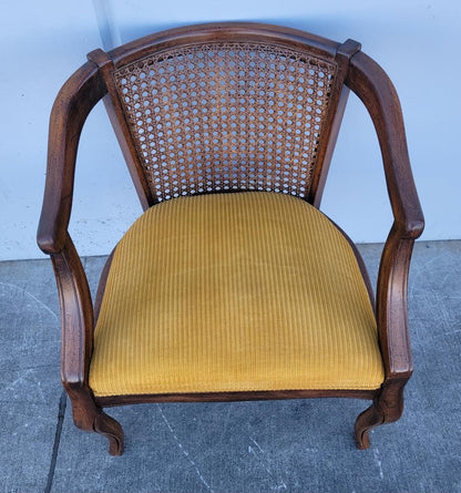 Vintage cane/wicker/ rattan barrel armchair