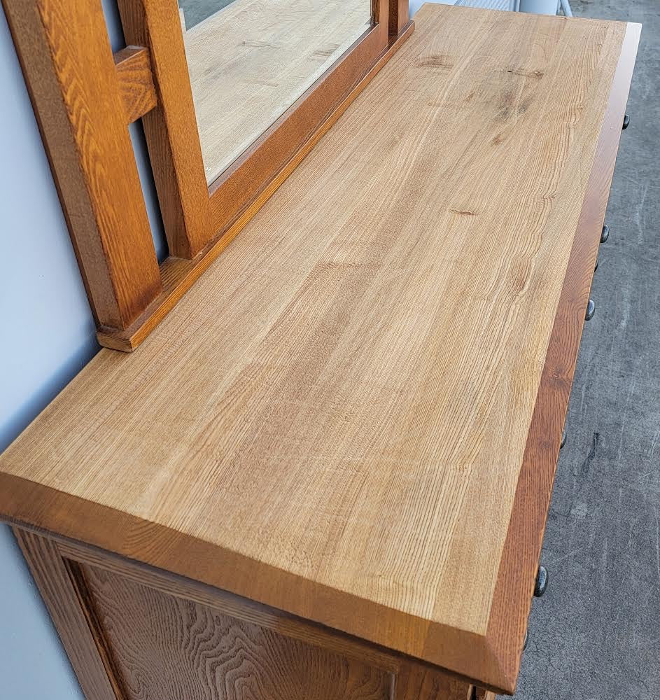 tradewins dresser with mirror lightwood