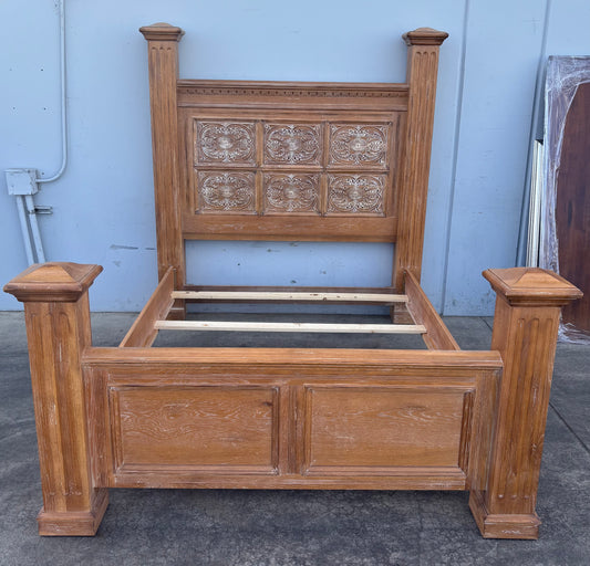 Bel- aire Drexel carved queen size bed frame