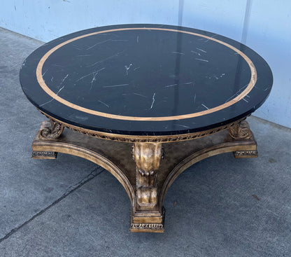 Black marble coffee table antique/ vintage