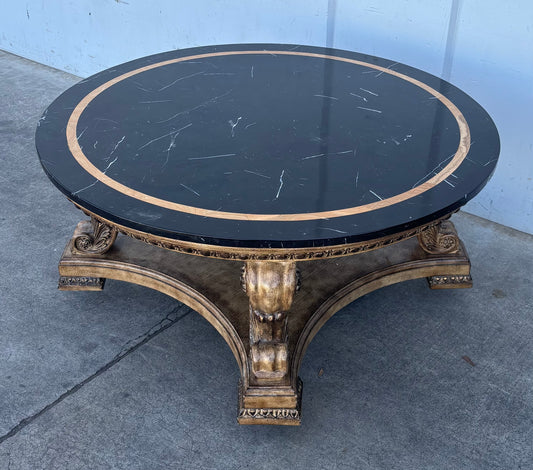 Black marble coffee table antique/ vintage