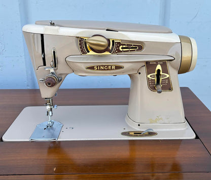 Vintage Mid Century Desk, Singer 600 Sewing Machine, MCM, Retro, Unique, Walnut, 1960s, Office