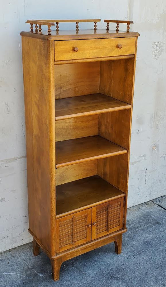 Light wood/honey open bookcase/cabinet