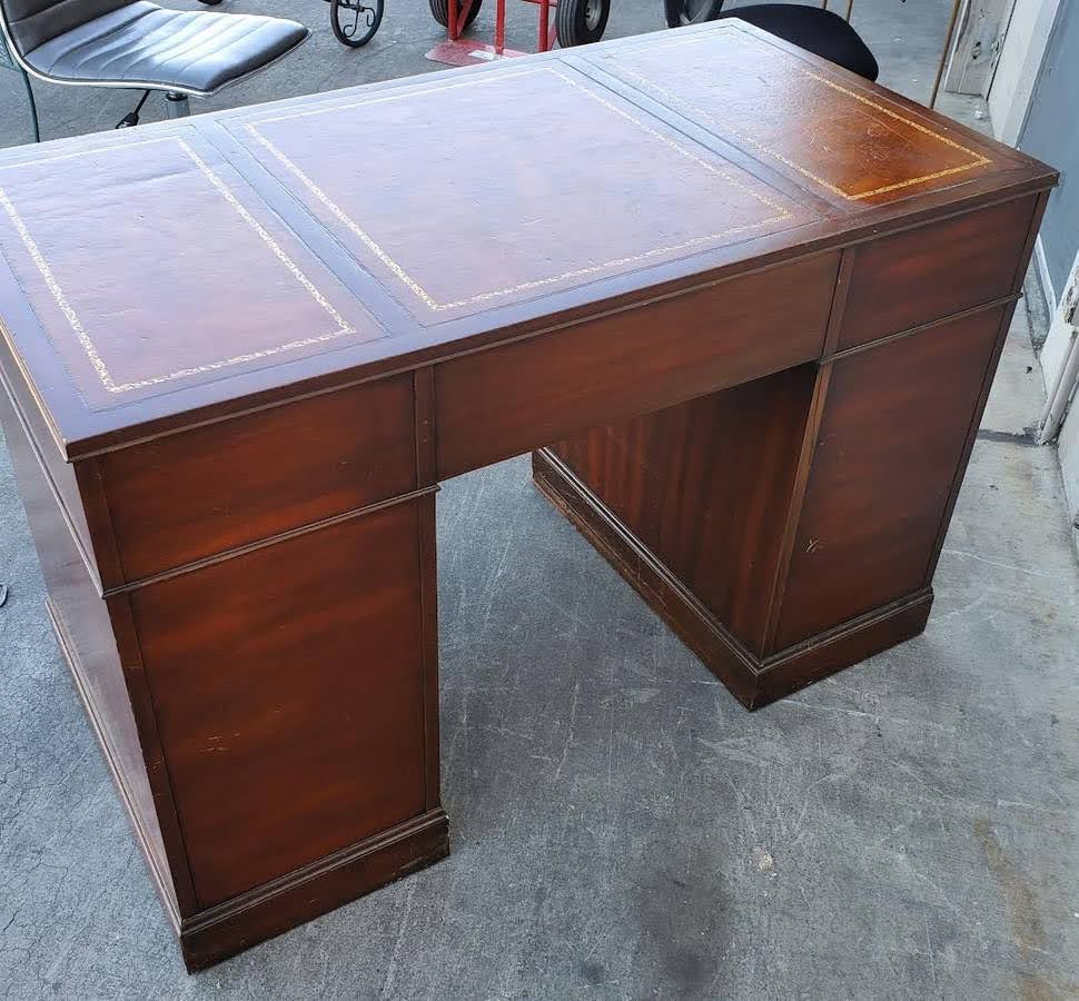 Pedestal/executive office desk dark wood