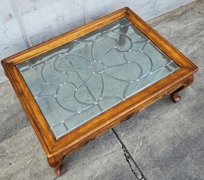 glass top coffee table